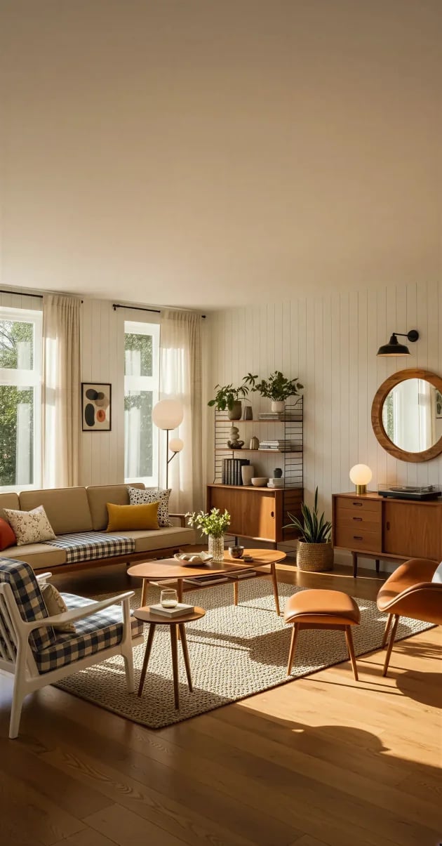 Farmhouse interior design style - AI generated